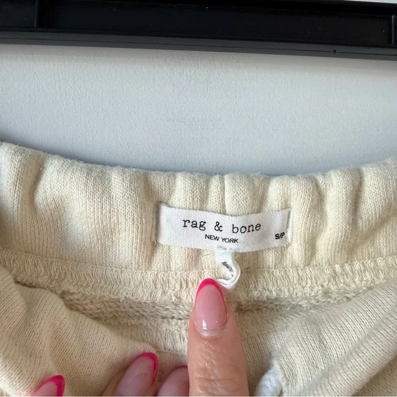 Rag & Bone French Terry Jogger Sweatpants Cream Ivory S - Picture 4 of 9